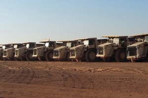  50&nbsp;Terex Trucks rigid dump trucks in operation in phosphate mines in Jordan 